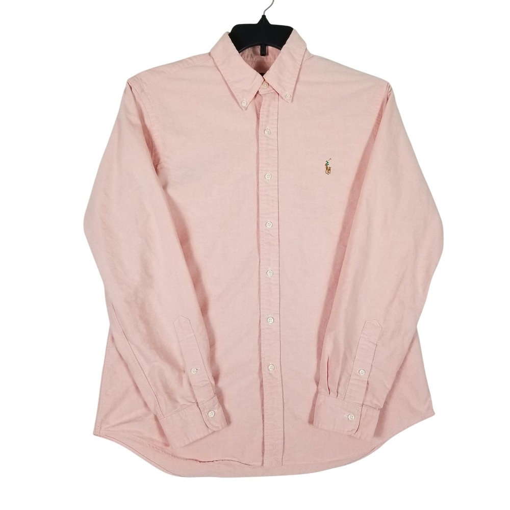 Ralph Lauren Oxford Shirt Mens L Pink Long Sleeve Button Down Pony Logo